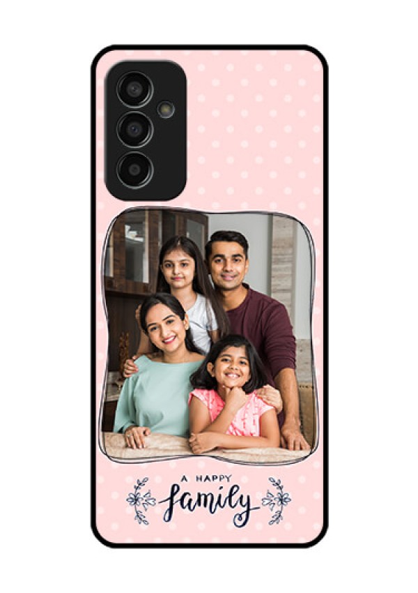 Galaxy F13 Custom Glass Phone Case - Family with Dots Design
