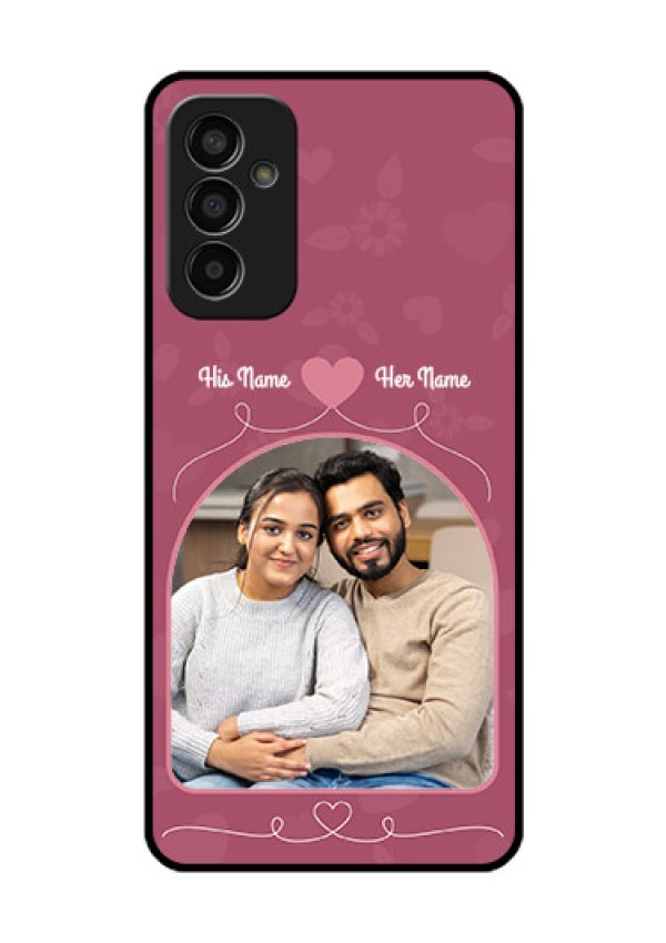 Galaxy F13 Photo Printing on Glass Case - Love Floral Design