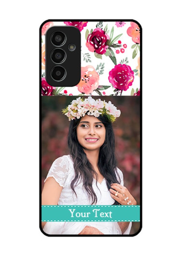 Galaxy F13 Custom Glass Phone Case - Watercolor Floral Design