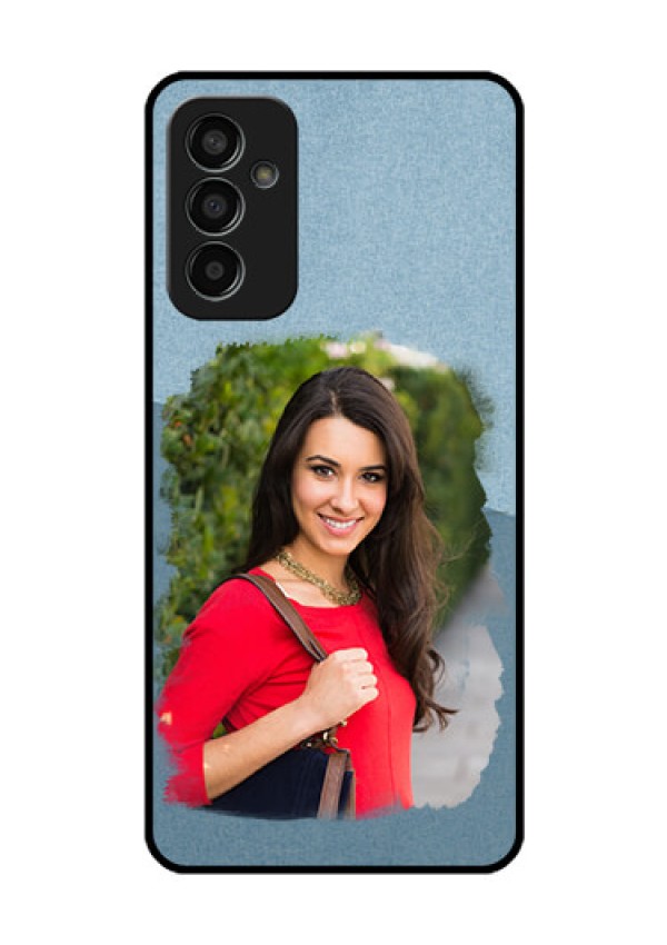 Galaxy F13 Custom Glass Mobile Case - Grunge Line Art Design