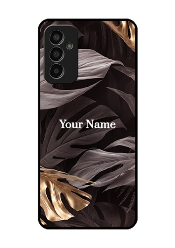 Galaxy F13 Personalised Glass Phone Case - Wild Leaves digital paint Design