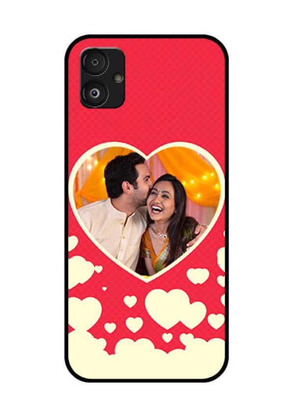 Samsung Galaxy F14 5G Custom Glass Mobile Case - Love Symbols Phone Cover Design