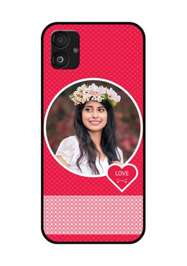 Samsung Galaxy F14 5G Personalised Glass Phone Case - Pink Pattern Design