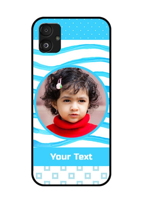 Samsung Galaxy F14 5G Custom Glass Phone Case - Simple Blue Case Design