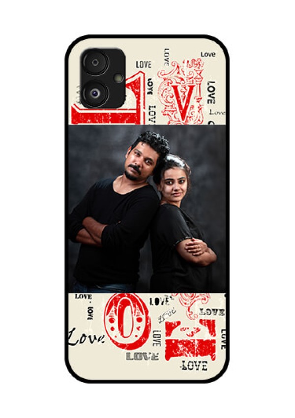 Samsung Galaxy F14 5G Photo Printing on Glass Case - Trendy Love Design Case