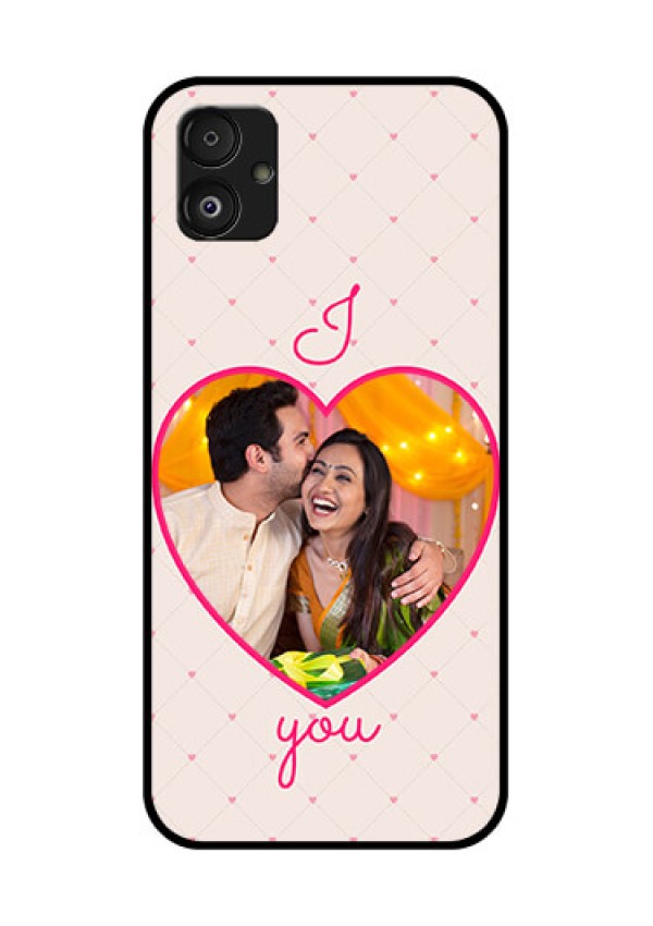Samsung Galaxy F14 5G Custom Glass Mobile Case - Heart Shape Design