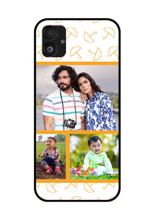 Samsung Galaxy F14 5G Custom Glass Mobile Case - Yellow Pattern Design