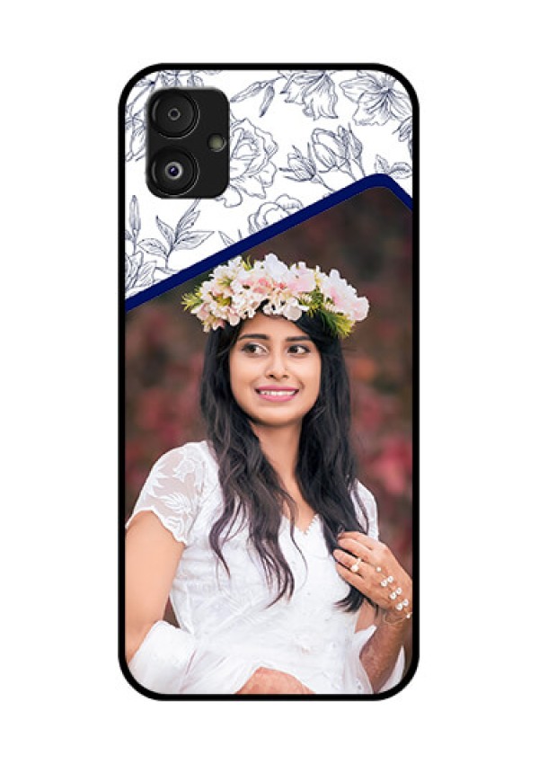 Samsung Galaxy F14 5G Personalized Glass Phone Case - Premium Floral Design