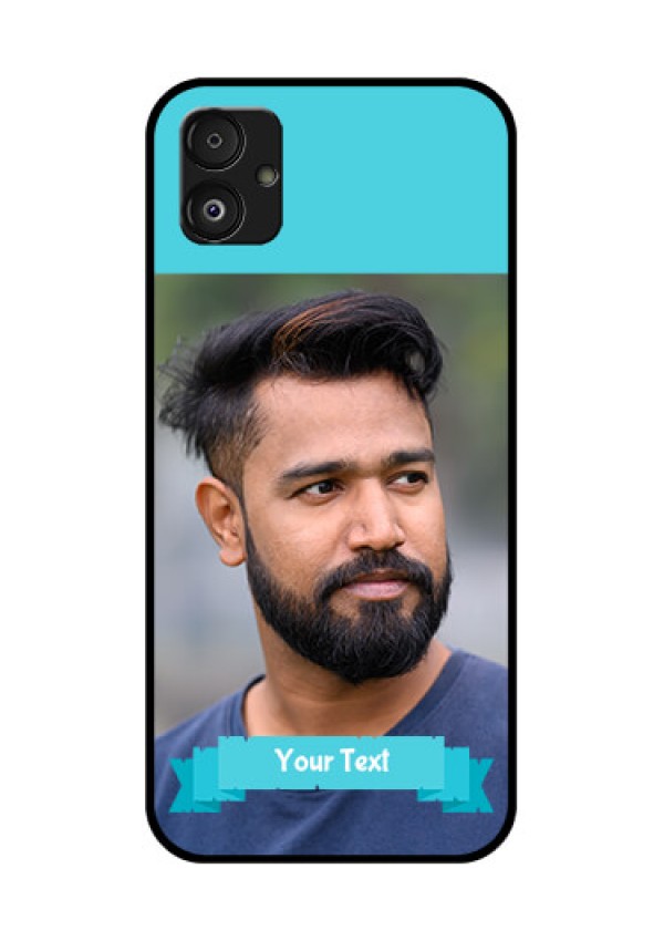 Samsung Galaxy F14 5G Personalized Glass Phone Case - Simple Blue Color Design