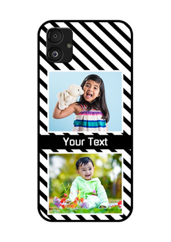Samsung Galaxy F14 5G Photo Printing on Glass Case - Black And White Stripes Design
