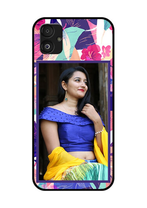 Samsung Galaxy F14 5G Custom Glass Mobile Case - Abstract Floral Design