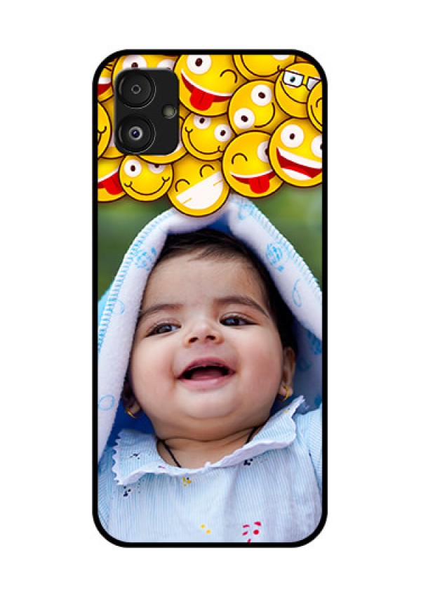 Samsung Galaxy F14 5G Custom Glass Mobile Case - with Smiley Emoji Design