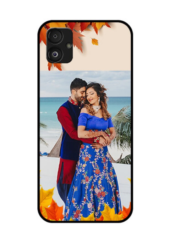 Samsung Galaxy F14 5G Photo Printing on Glass Case - Autumn Maple Leaves Design