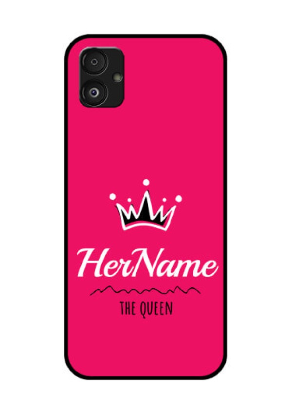 Samsung Galaxy F14 5G Glass Phone Case Queen with Name
