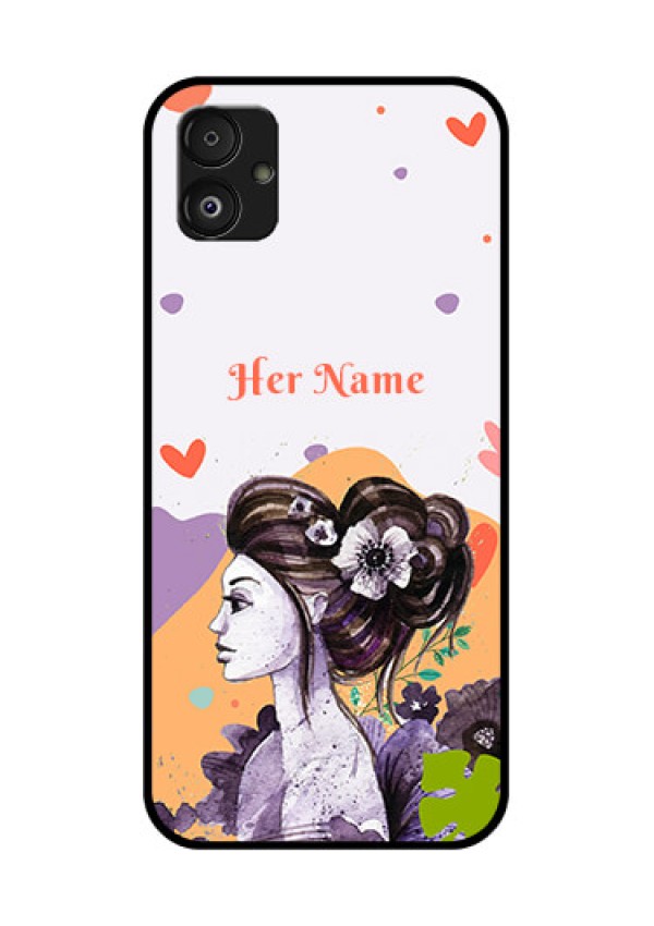 Samsung Galaxy F14 5G Personalized Glass Phone Case - Woman And Nature Design