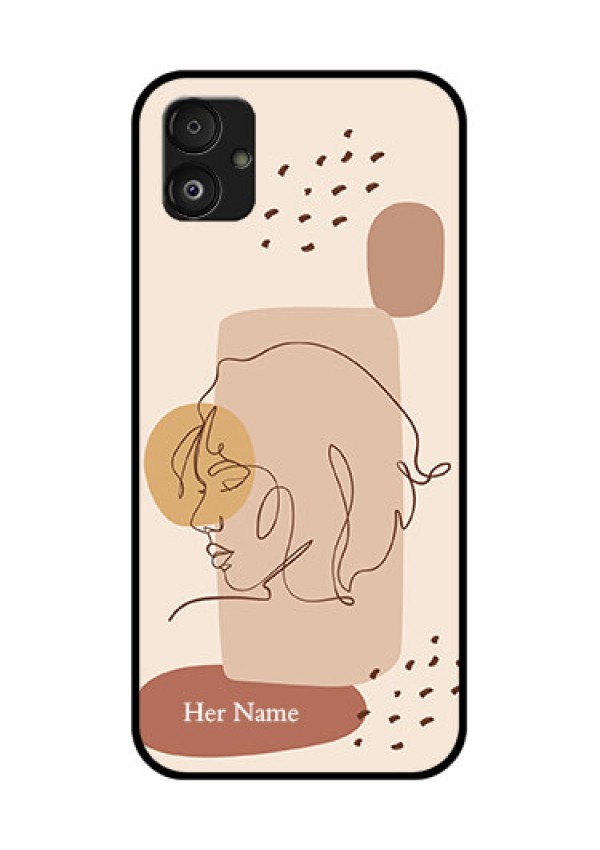Samsung Galaxy F14 5G Photo Printing on Glass Case - Calm Woman line art Design