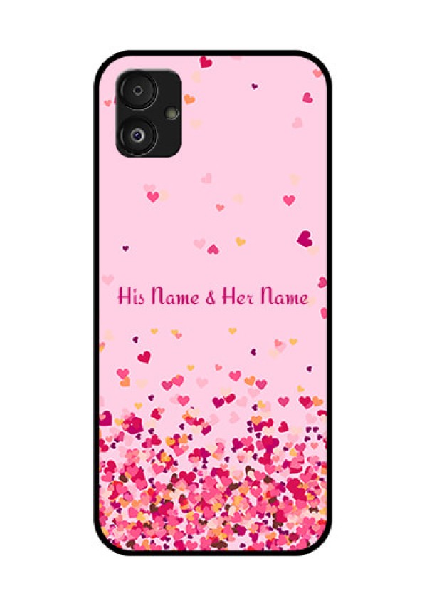 Samsung Galaxy F14 5G Photo Printing on Glass Case - Floating Hearts Design