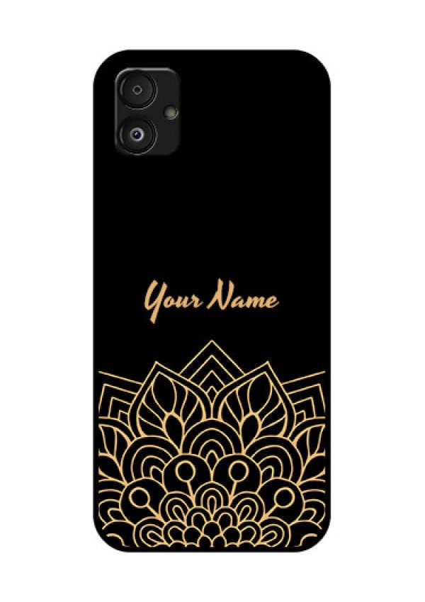Samsung Galaxy F14 5G Custom Glass Phone Case - Golden mandala Design
