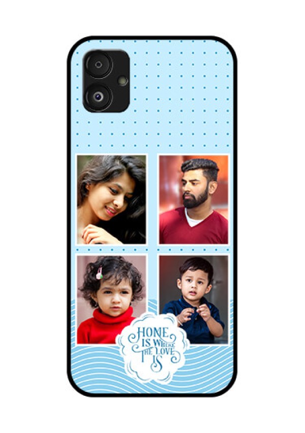 Samsung Galaxy F14 5G Custom Glass Phone Case - Cute love quote with 4 pic upload Design