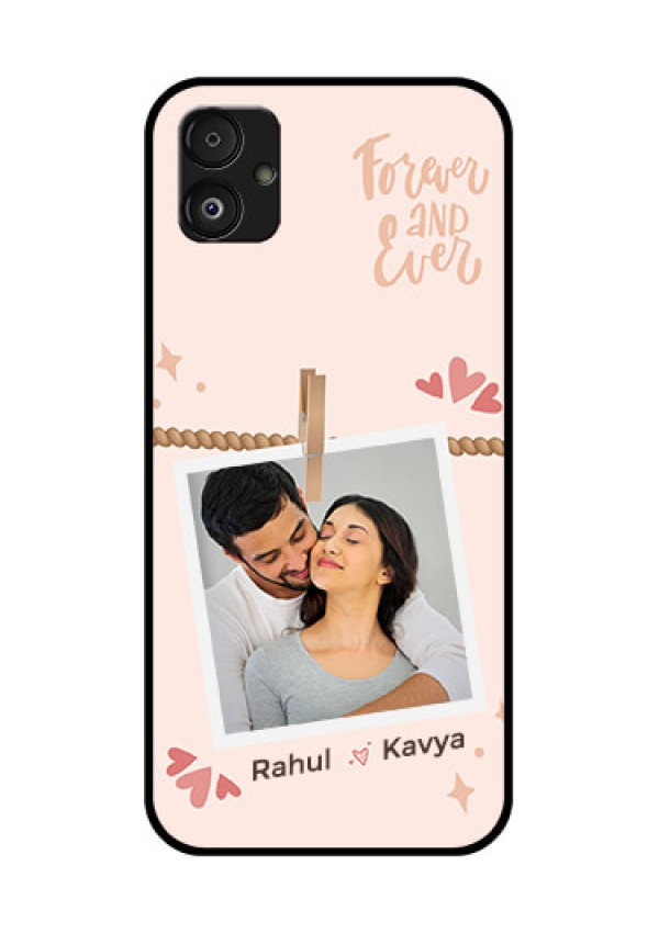 Samsung Galaxy F14 5G Custom Glass Phone Case - Forever and ever love Design