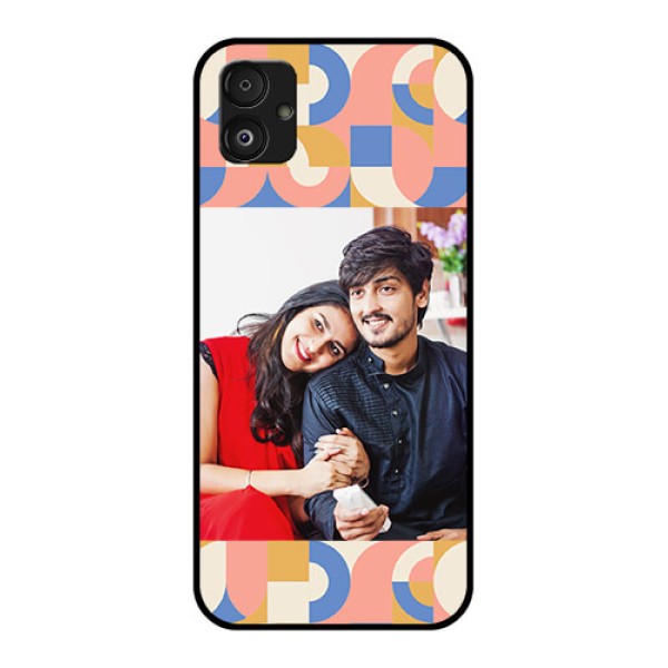 Samsung Galaxy F14 5G Photo Printing on Glass Case - Semi-circle Maze Pattern Design