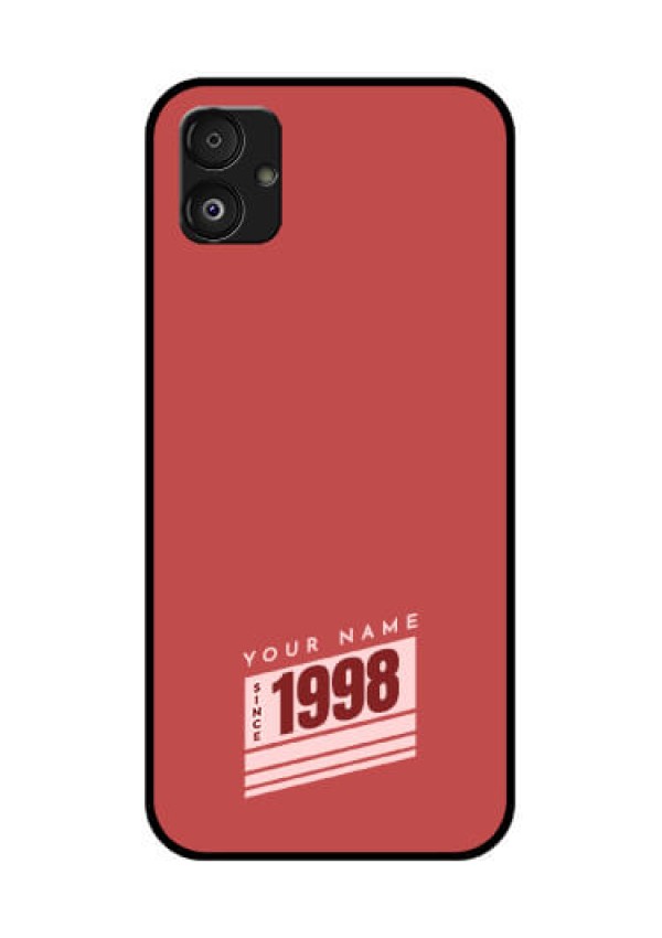 Samsung Galaxy F14 5G Custom Glass Phone Case - Red custom year of birth Design