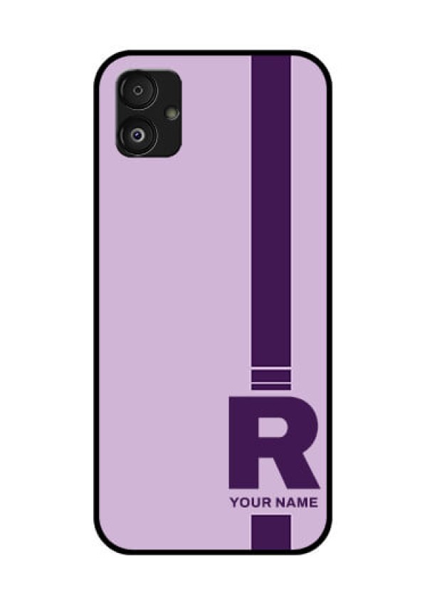 Samsung Galaxy F14 5G Photo Printing on Glass Case - Simple dual tone stripe with name Design