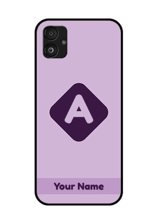 Samsung Galaxy F14 5G Custom Glass Mobile Case - Custom Letter in curved badge Design