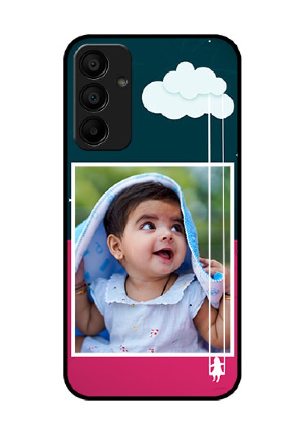 Galaxy F15 5G Custom Glass Phone Case - Cute Girl With Cloud Design