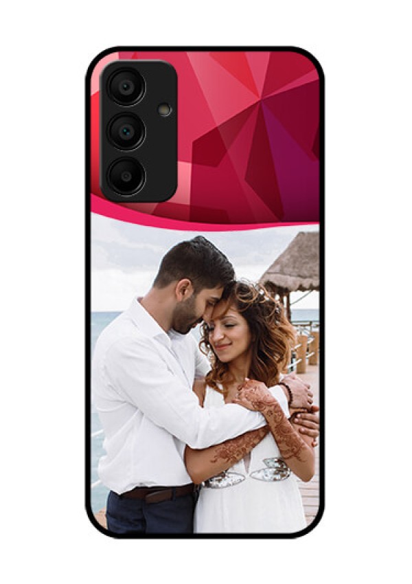 Galaxy F15 5G Custom Glass Phone Case - Red Abstract Design
