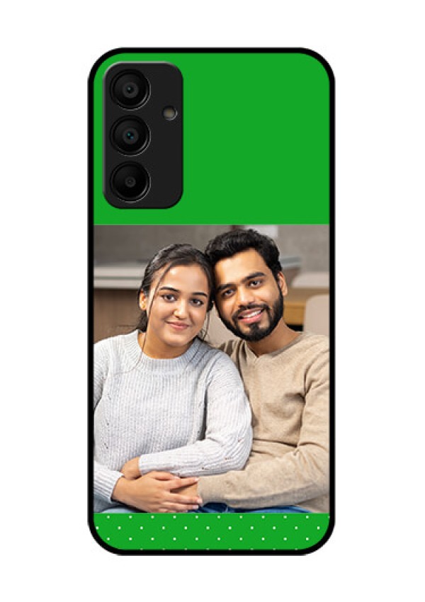 Galaxy F15 5G Custom Glass Phone Case - Green Pattern Design