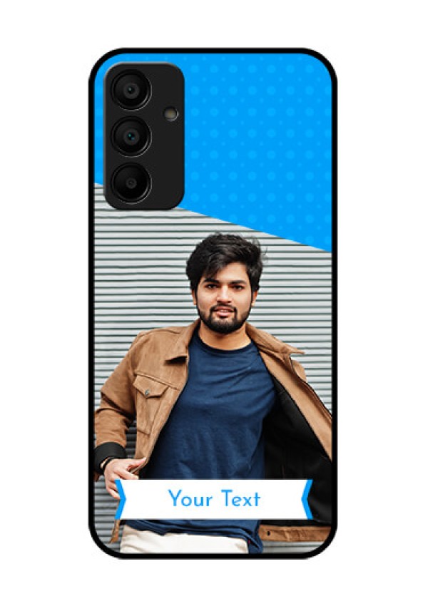 Galaxy F15 5G Custom Glass Phone Case - Simple Blue Color Design