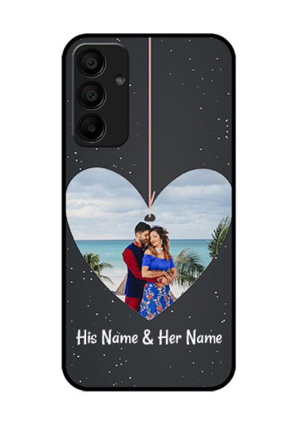 Galaxy F15 5G Custom Glass Phone Case - Hanging Heart Design