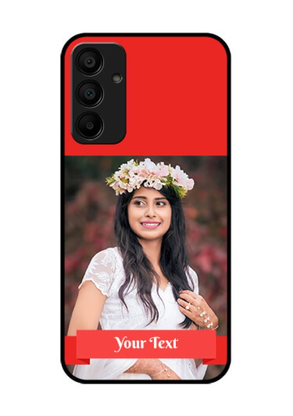 Galaxy F15 5G Custom Glass Phone Case - Simple Red Color Design