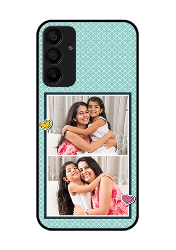 Galaxy F15 5G Custom Glass Phone Case - 2 Image Holder With Pattern Design
