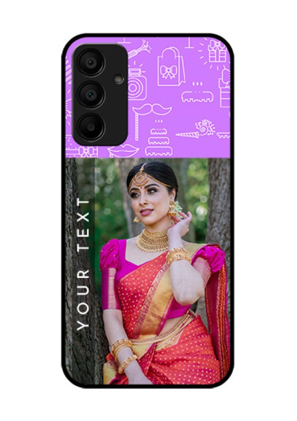 Galaxy F15 5G Custom Glass Phone Case - Birthday Icons Design