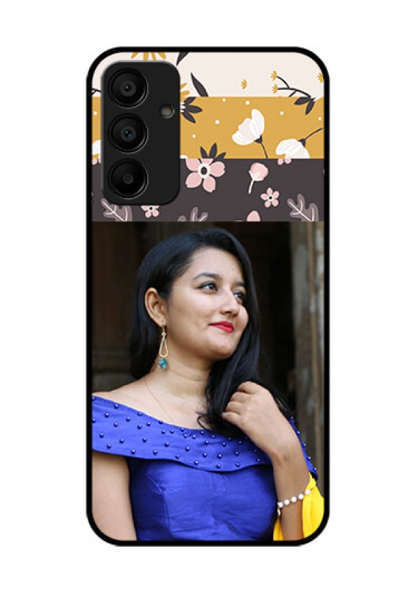 Galaxy F15 5G Custom Glass Phone Case - Stylish Floral Design