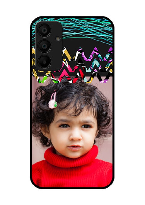 Galaxy F15 5G Custom Glass Phone Case - Neon Abstract Design