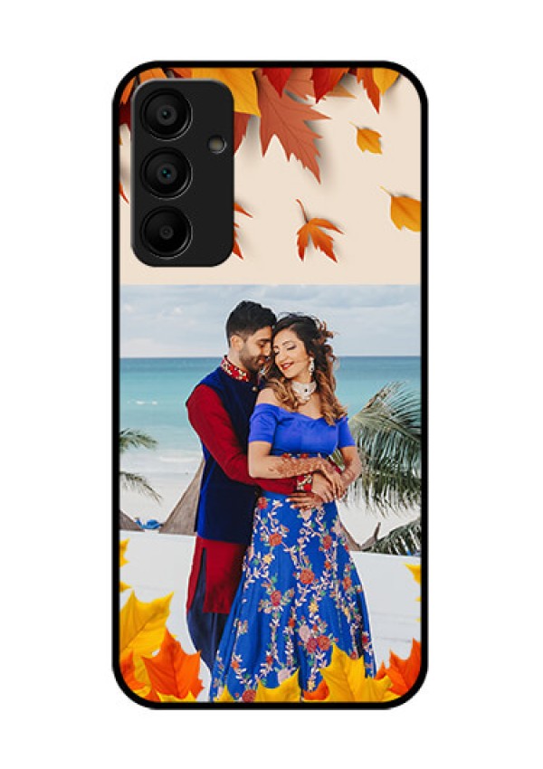 Galaxy F15 5G Custom Glass Phone Case - Autumn Maple Leaves Design