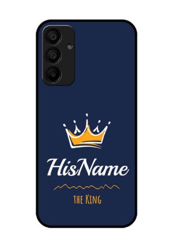 Galaxy F15 5G Custom Glass Phone Case - King With Name Design