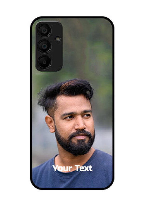 Galaxy F15 5G Custom Glass Phone Case - Photo With Text Design