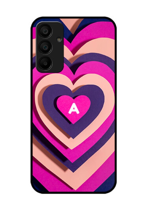 Galaxy F15 5G Custom Glass Phone Case - Cute Heart Pattern Design