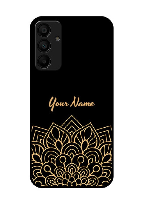 Galaxy F15 5G Custom Glass Phone Case - Golden Mandala Design