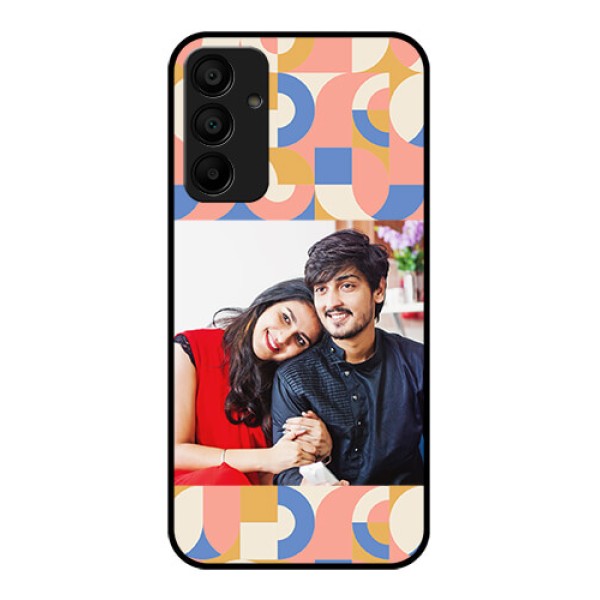 Galaxy F15 5G Custom Glass Phone Case - Semi - Circle Maze Pattern Design