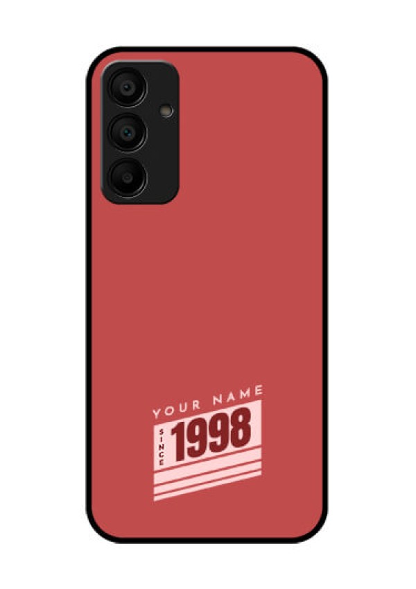 Galaxy F15 5G Custom Glass Phone Case - Red Custom Year Of Birth Design
