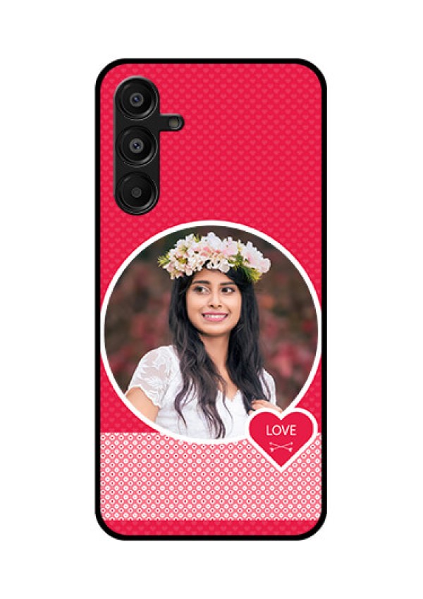 Galaxy F16 5G Custom Glass Phone Case - Pink Color Pattern Design