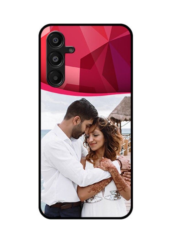 Galaxy F16 5G Custom Glass Phone Case - Red Abstract Design