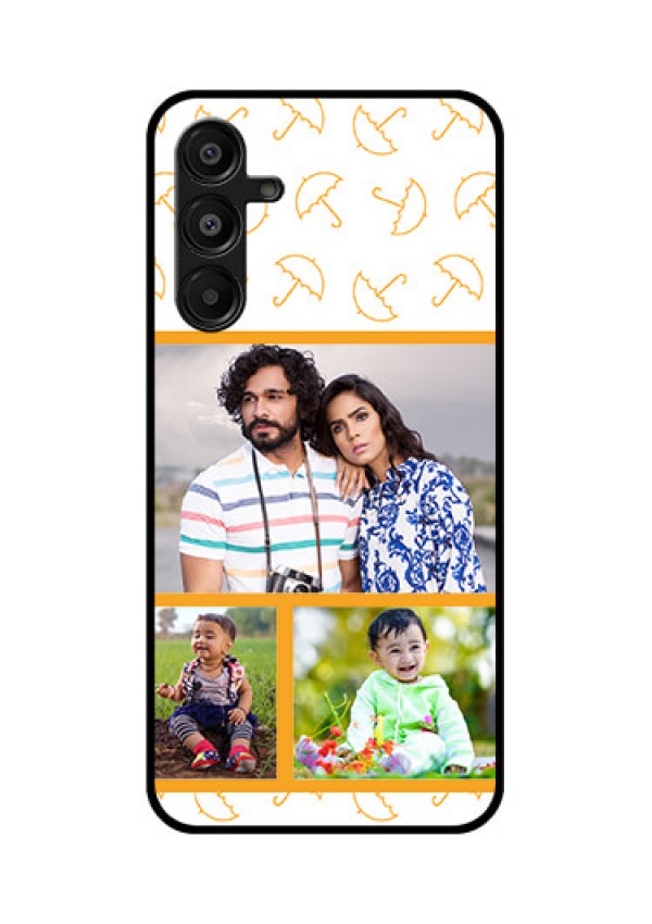 Galaxy F16 5G Custom Glass Phone Case - Yellow Pattern Design