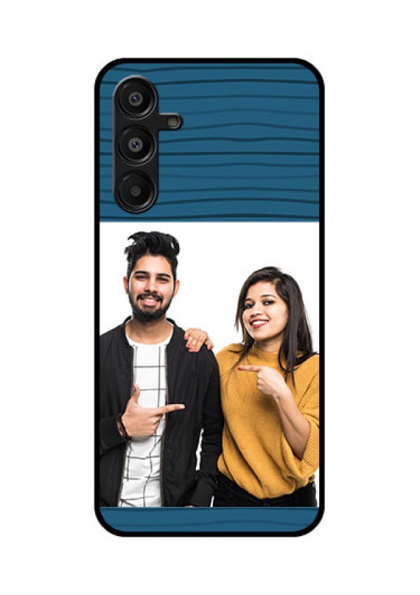 Galaxy F16 5G Custom Glass Phone Case - Blue Pattern Cover Design