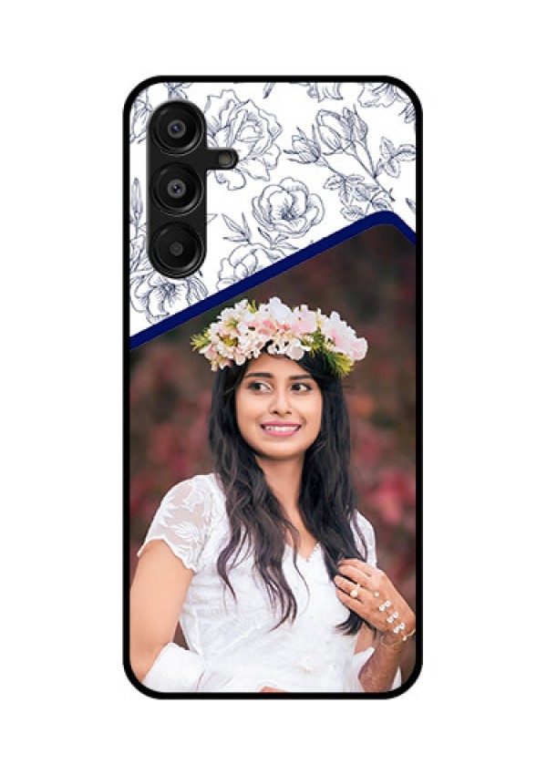 Galaxy F16 5G Custom Glass Phone Case - Classy Floral Design